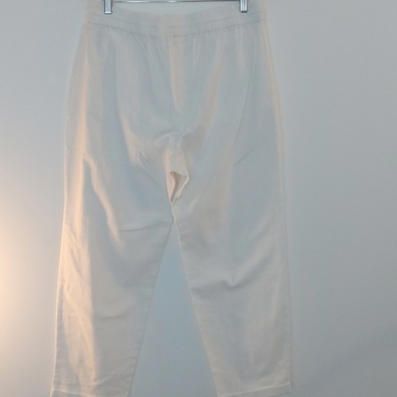 NWT J Crew Linen Blend Elastic/Drawstring Waist Pants Ivory Size 14 - Picture 3 of 7